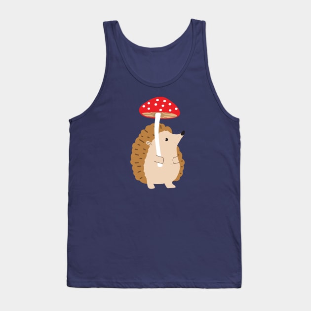 Hedgehog holding a mushroom Tank Top by Jennifer Ladd